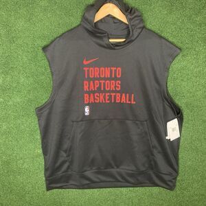 Sz 2XL Nike Toronto Raptors Sleeveless Pre-Game Warm-up Hoodie Men'sFB5990-010